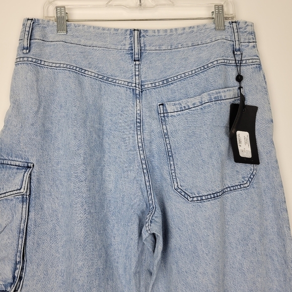 NWT Rag & Bone Nora High Rise Wide Leg Cargo Jean in Lakeside Size 30 - Picture 8 of 12